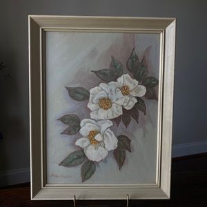 Vintage Painting - White Flowers